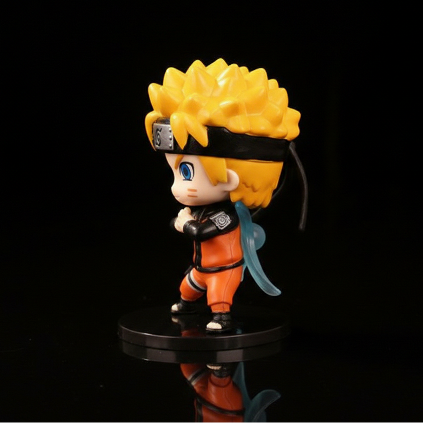 Naruto Chibi Figures - Set B Naruto Naruto Uzumaki Figurine Merchandise for Anime Lovers (Size - 10 cm)