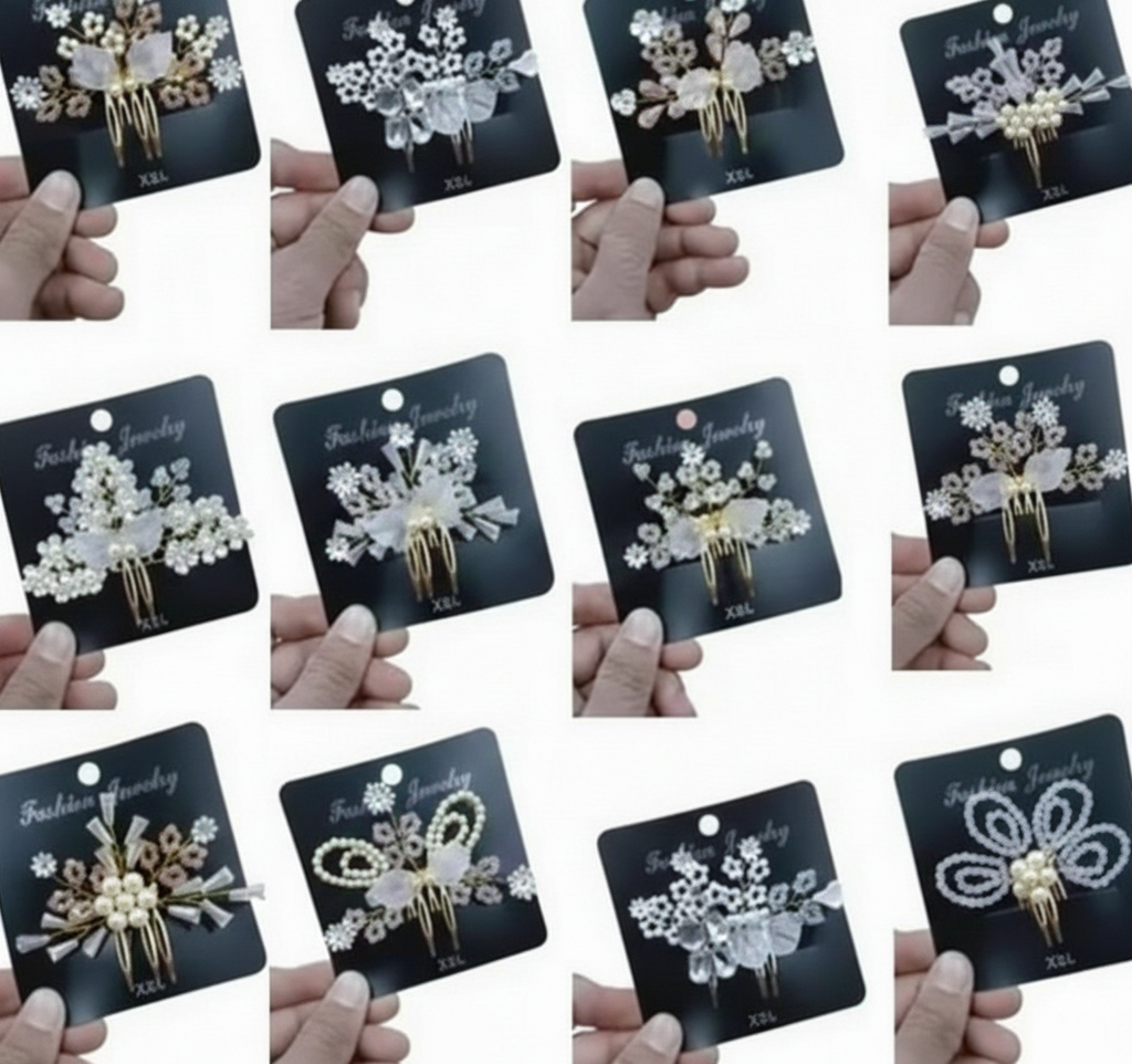 Tiara for girls and women white crystal tiara with small comb combo se Hair 2 piece comb and Tiara Ideal for Women