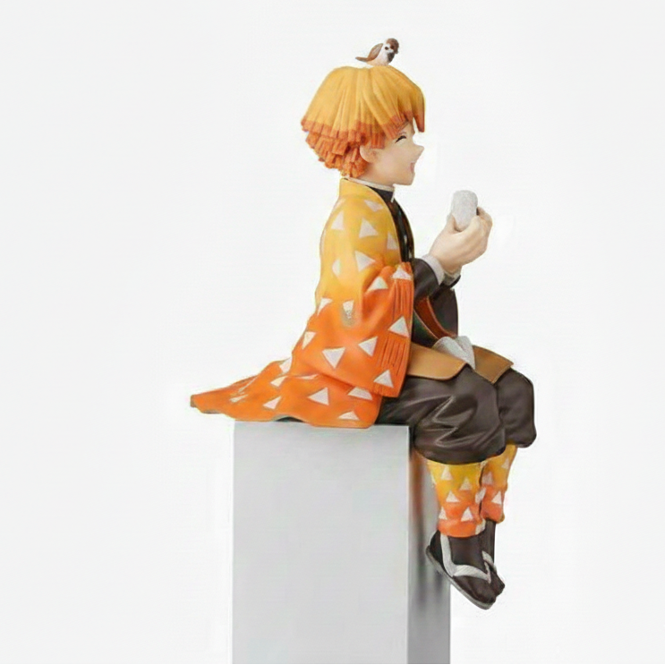 Demon Slayer Action Figure Zenitsu Agatsuma Sitting, Height-15cm with great details and PVC material
