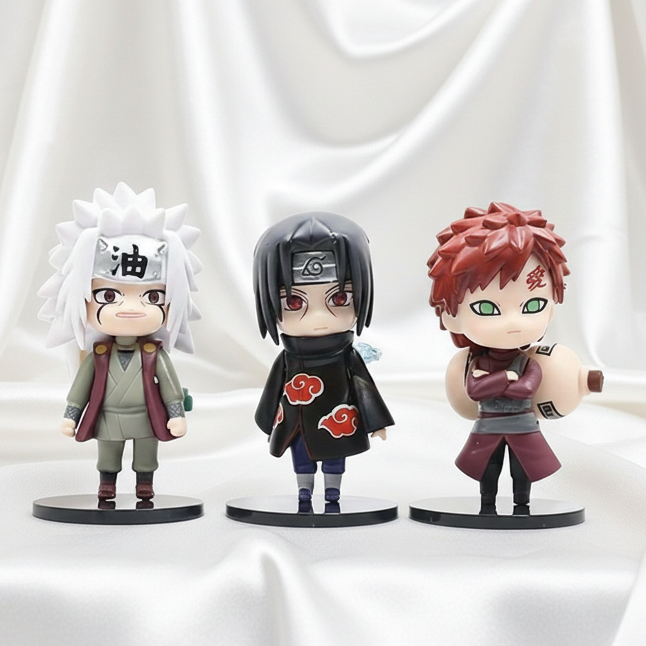 Naruto Chibi Figures - Set B Naruto Gaara Figurine Merchandise for Anime Lovers (Size - 10 cm)