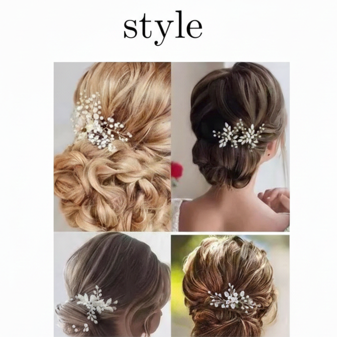 Tiara for girls and women white crystal tiara with small comb combo se Hair 2 piece comb and Tiara Ideal for Women