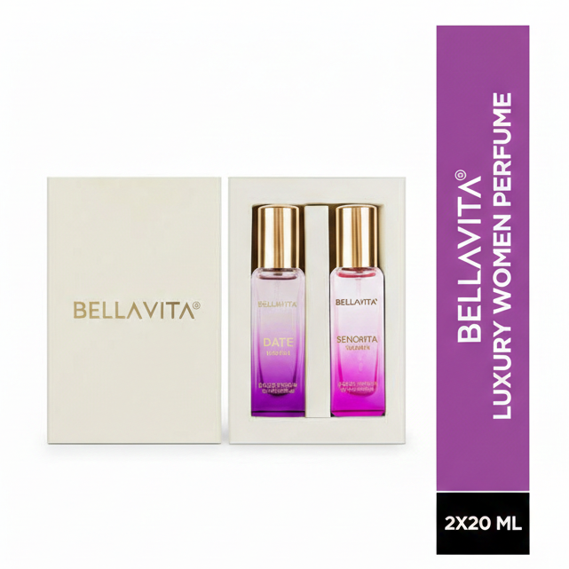 Bella Vita Luxury Women's DATE+SENORITA Woman Perfume Gift Combo for Women 40 ML (Pack of 2 Items 20ML Each)