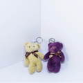 Bear Keychains, multi Colours, Soft Mini Bears with Bow, (Pack of 2 Random Color)