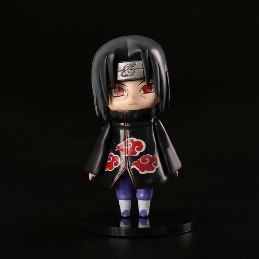 Naruto Chibi Figures - Set B Naruto Itachi Uchiha Figurine Merchandise for Anime Lovers (Size - 10 cm)