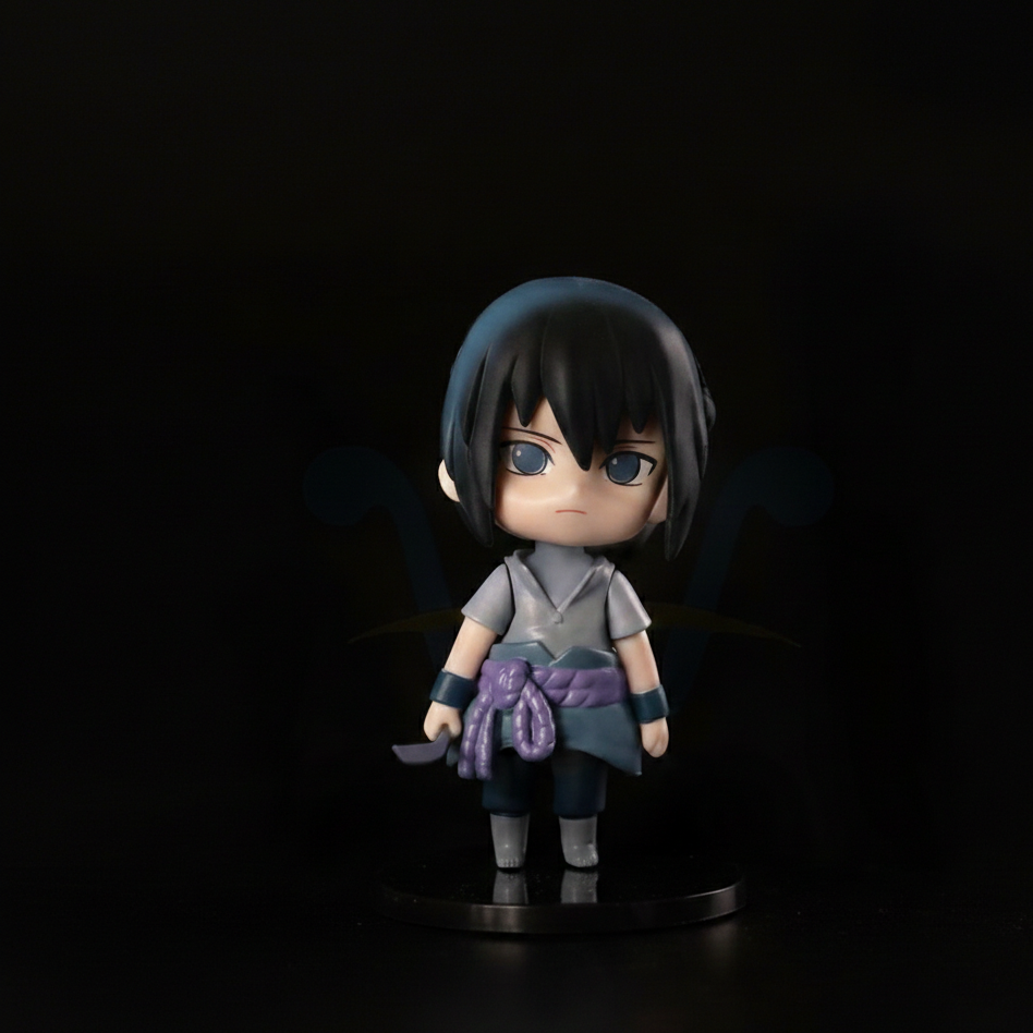 Naruto Chibi Figures - Set B Naruto Sasuke Uchiha Figurine Merchandise for Anime Lovers (Size - 10 cm)