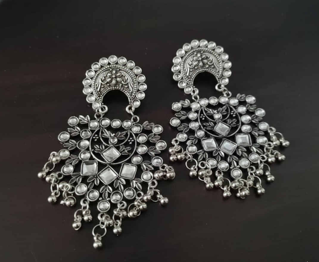 Big Oxidised Earrings ( 3 pair)