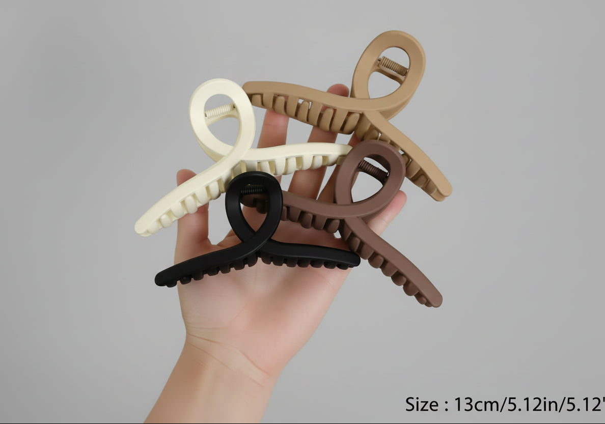 Hair Claw T Shape Jaw Clip Matte Big Korean Fancy Hair Clutcher Pack of 4