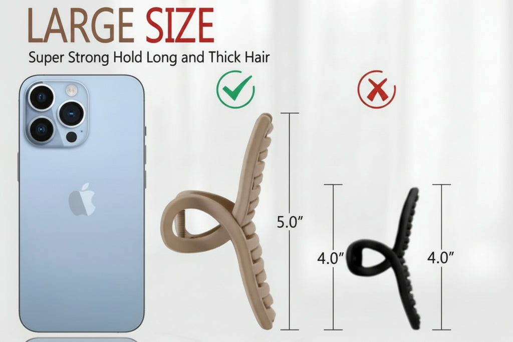 Hair Claw T Shape Jaw Clip Matte Big Korean Fancy Hair Clutcher Pack of 4