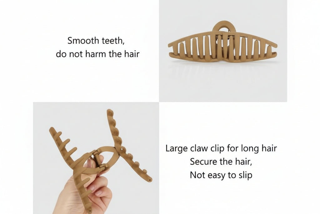Hair Claw T Shape Jaw Clip Matte Big Korean Fancy Hair Clutcher Pack of 4
