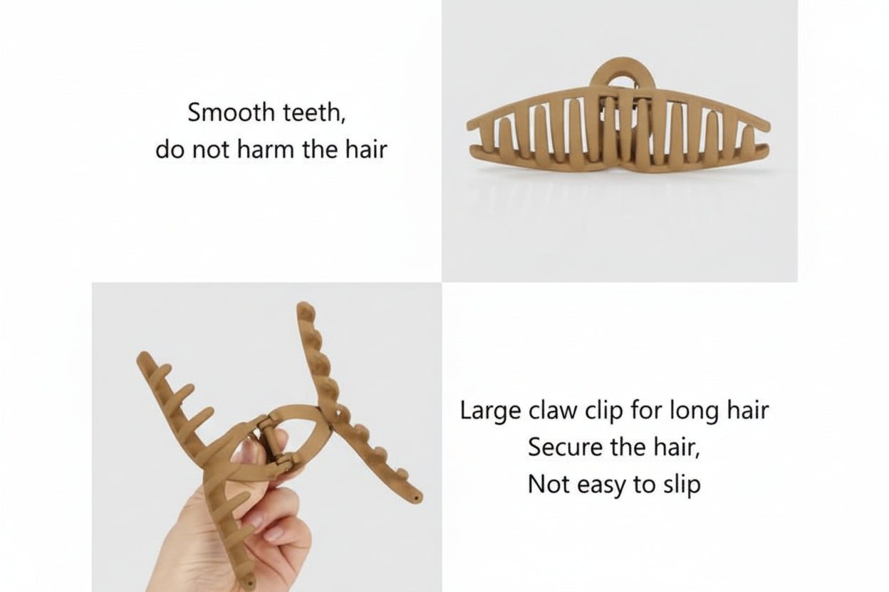 Hair Claw T Shape Jaw Clip Matte Big Korean Fancy Hair Clutcher Pack of 4